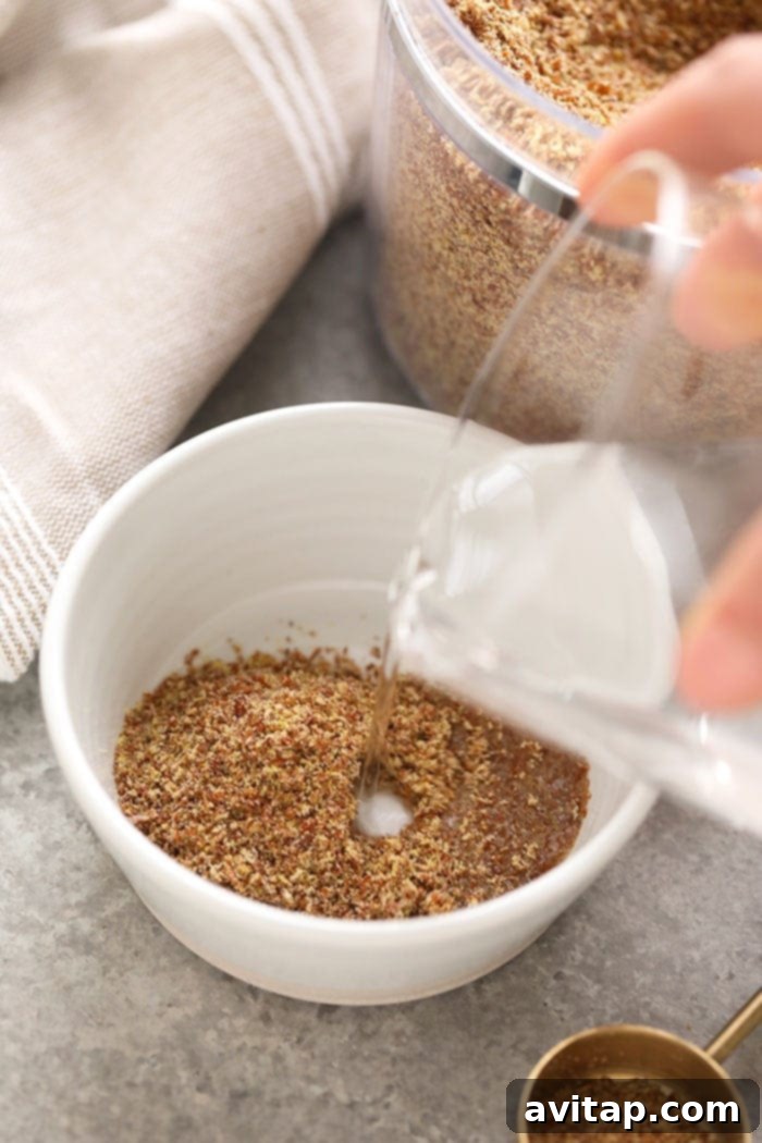 Whip Up a Flax Egg 2 Bowl with ingredients to make a flax egg, highlighting the simplicity of the process.