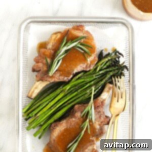 Instant Pot pork chops with whiskey gravy.