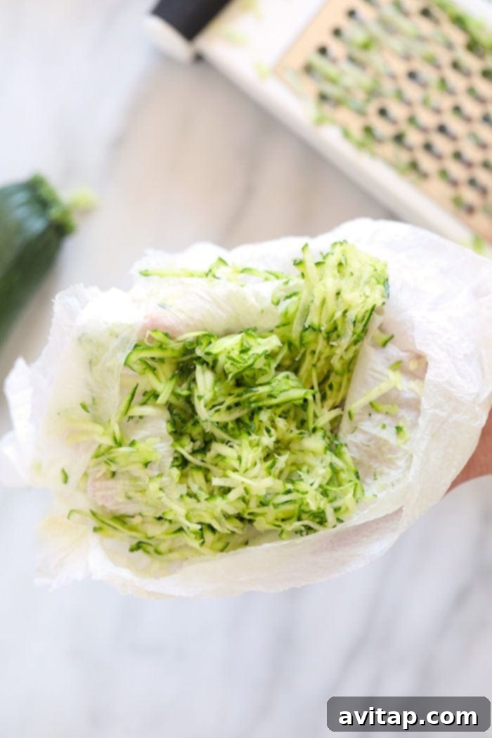 how to remove the moisture from shredded zucchini
