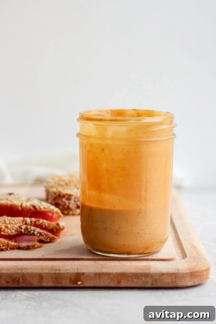 Almond dressing in a jar