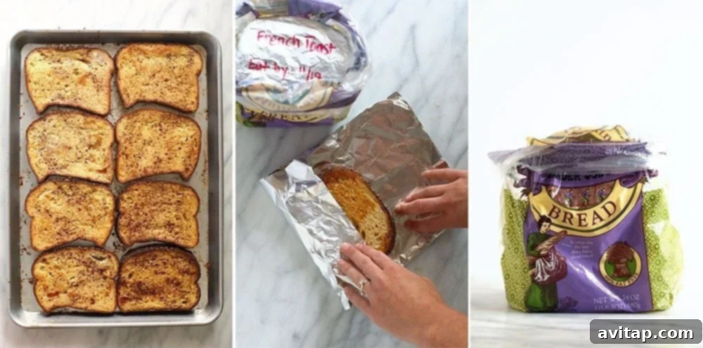 Freezer meal prep method for sheet pan French toast