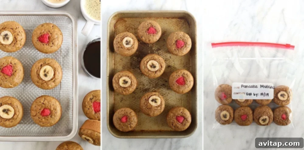 Delicious and healthy banana pancake muffins perfect for freezing