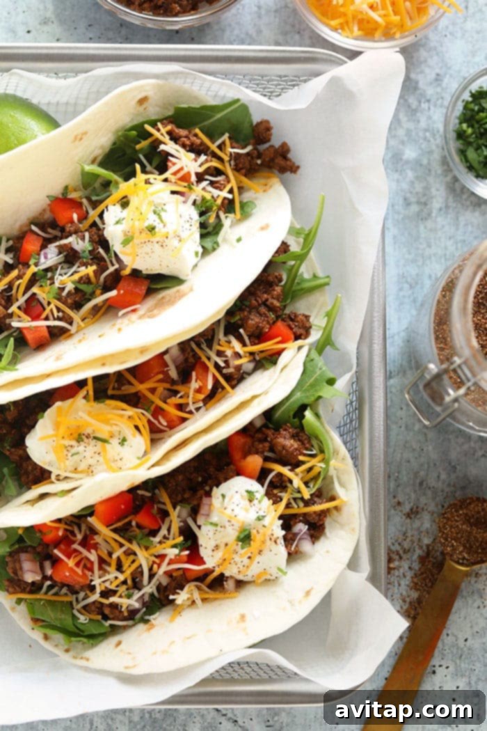 Weeknight Ground Beef Tacos 2 easy ground beef tacos ready to eat