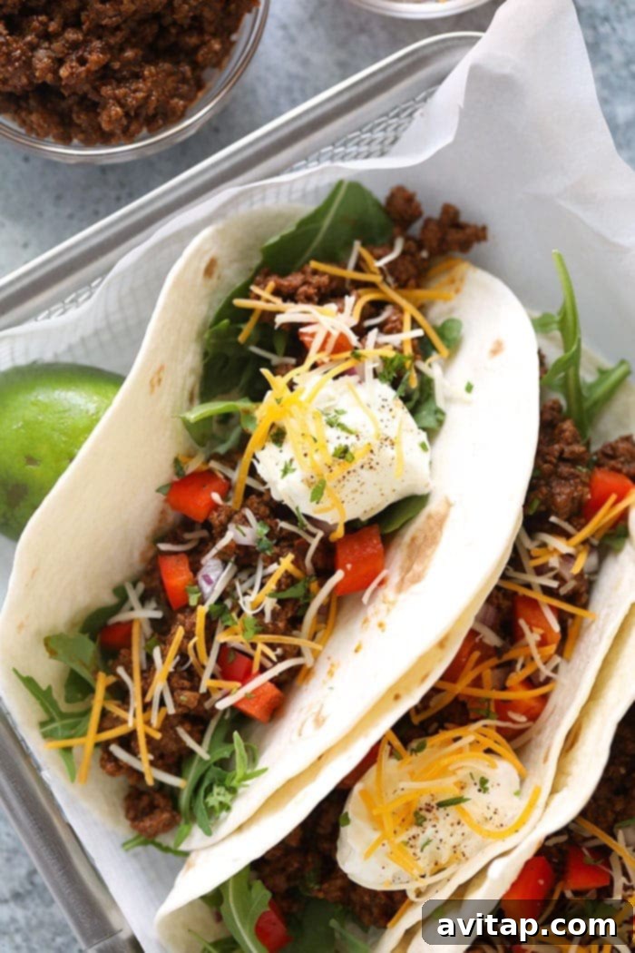 Weeknight Ground Beef Tacos 6 easy ground beef tacos ready to eat
