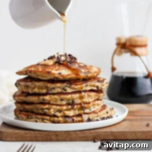 healthy chocolate chip pancakes