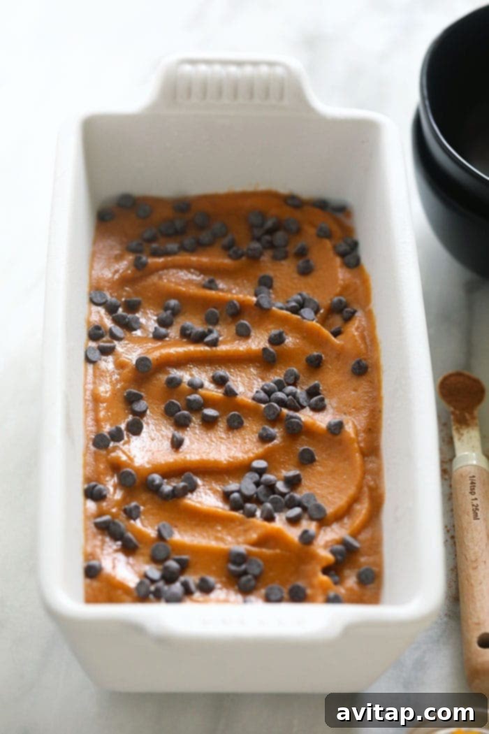 Pumpkin Pie Nice Cream Freezing in Loaf Pan nice cream in bread loaf pan