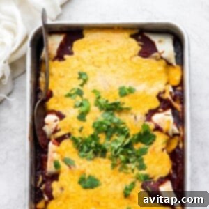 A pan of enchiladas with melted cheese on top, ready to be served.