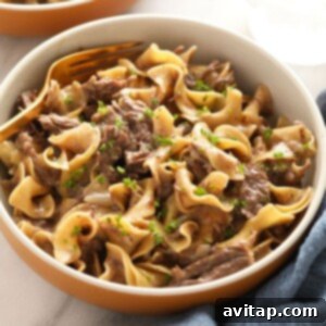 instant pot beef stroganoff in a bowl