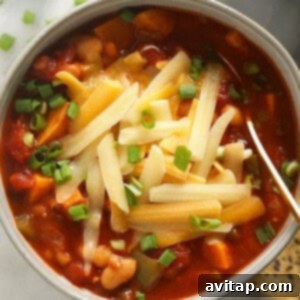 A delicious bowl of veggie chili, rich in color and texture, ready to be served.