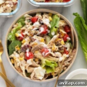rotisserie chicken cobb salad in a bowl