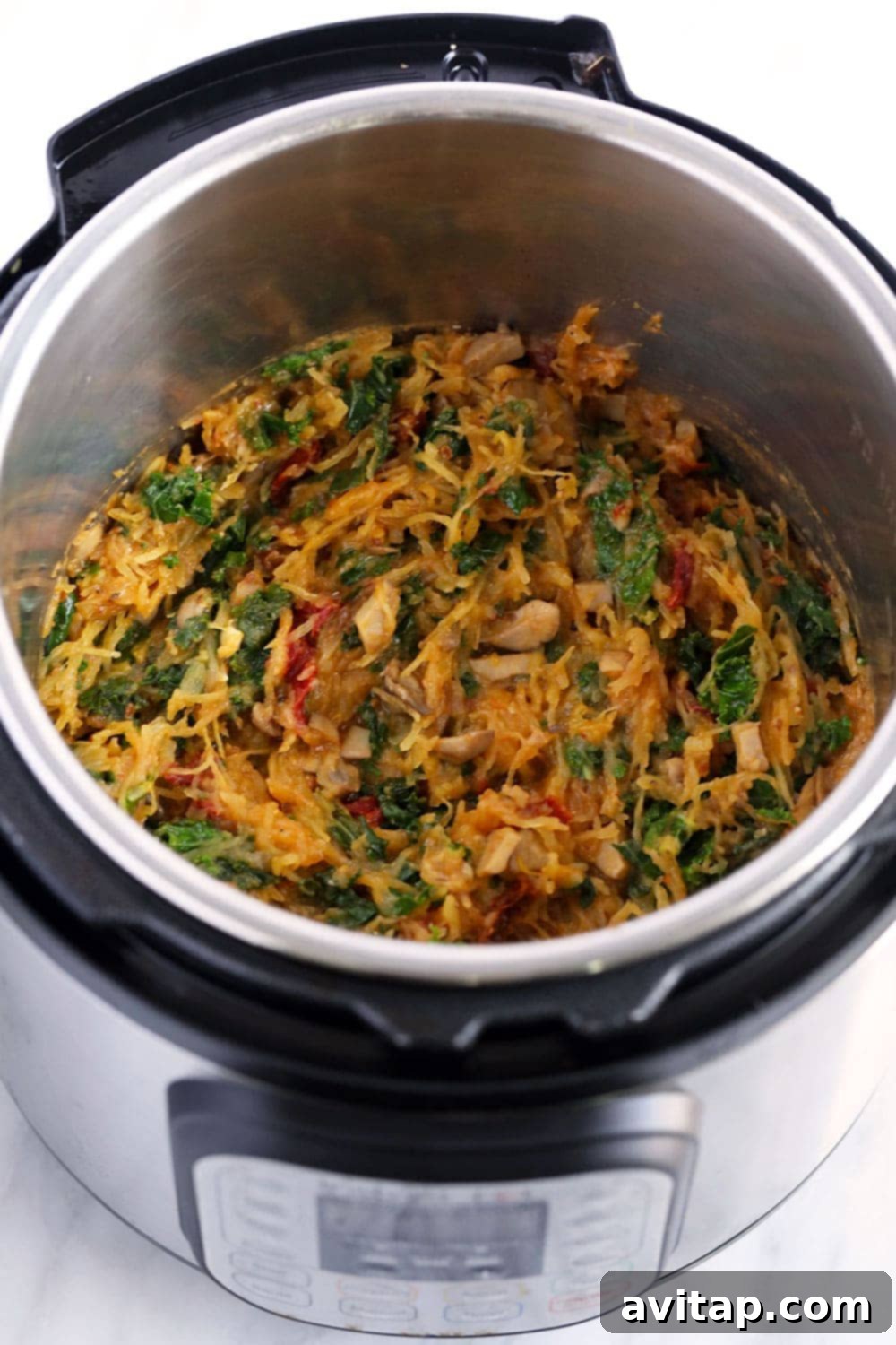 All ingredients mixed together in the Instant Pot, ready to be served