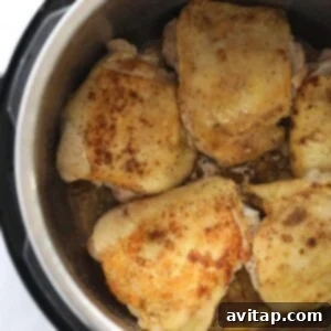 Seared chicken thighs in the Instant Pot