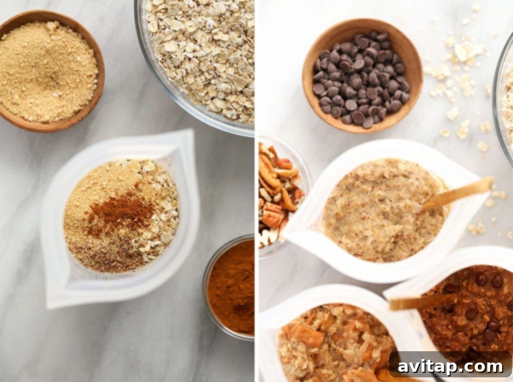 Maple Brown Sugar Instant Oatmeal Three bowls of instant oatmeal, including maple brown sugar, ready to be eaten for a quick breakfast.