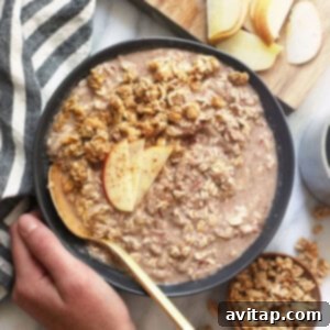 apple cinnamon overnight oats in a bowl