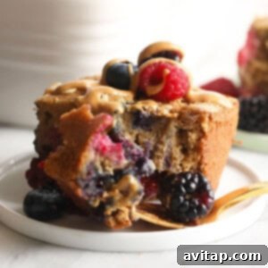 Triple Berry Breakfast Bread - Ready to Serve A close-up of Triple Berry Breakfast Bread on a plate, showing the vibrant berries and moist texture.