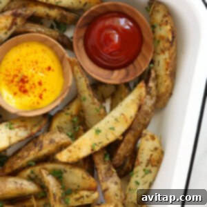 Platter of oven-baked potato wedges.