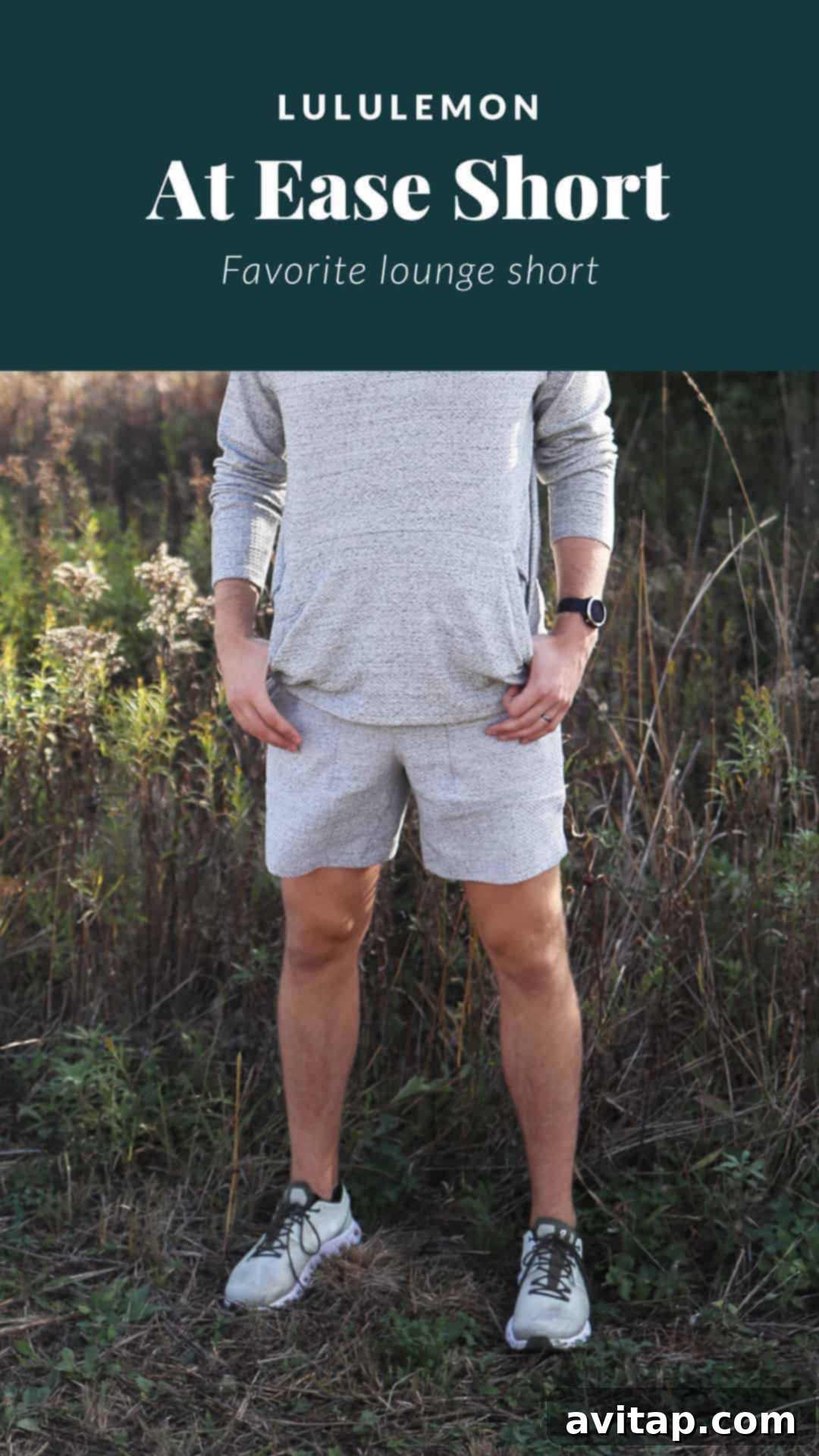man wearing lululemon shorts