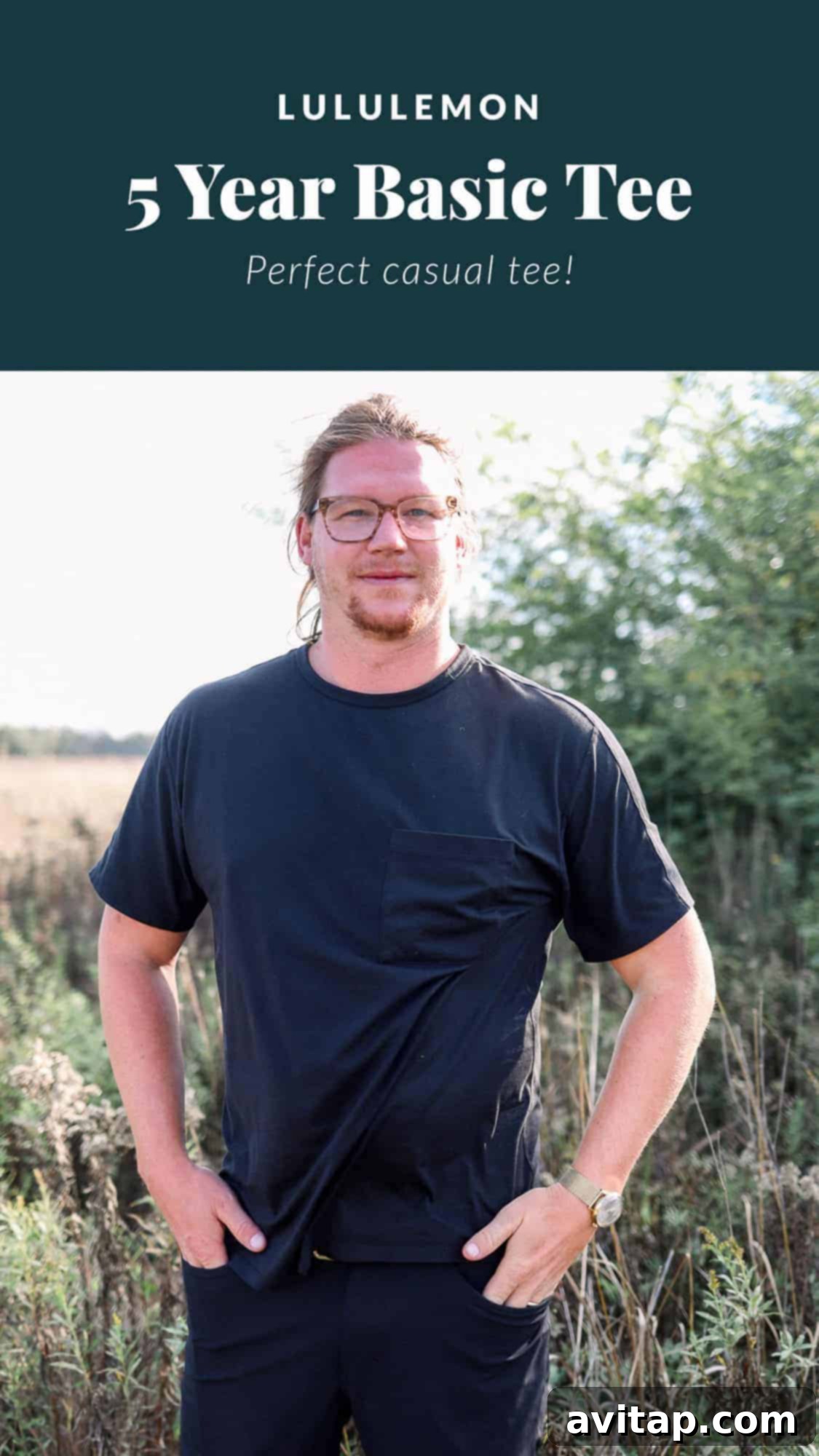 man wearing lululemon t shirt