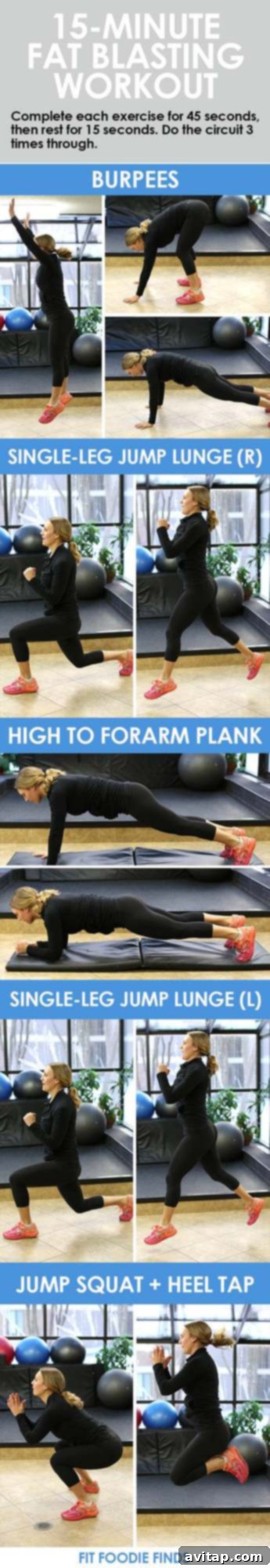 Shred Fat in 15 Minutes 2 Do this 15-minute plyometric-filled workout for a quick, intense sweat session that will torch calories and burn fat!