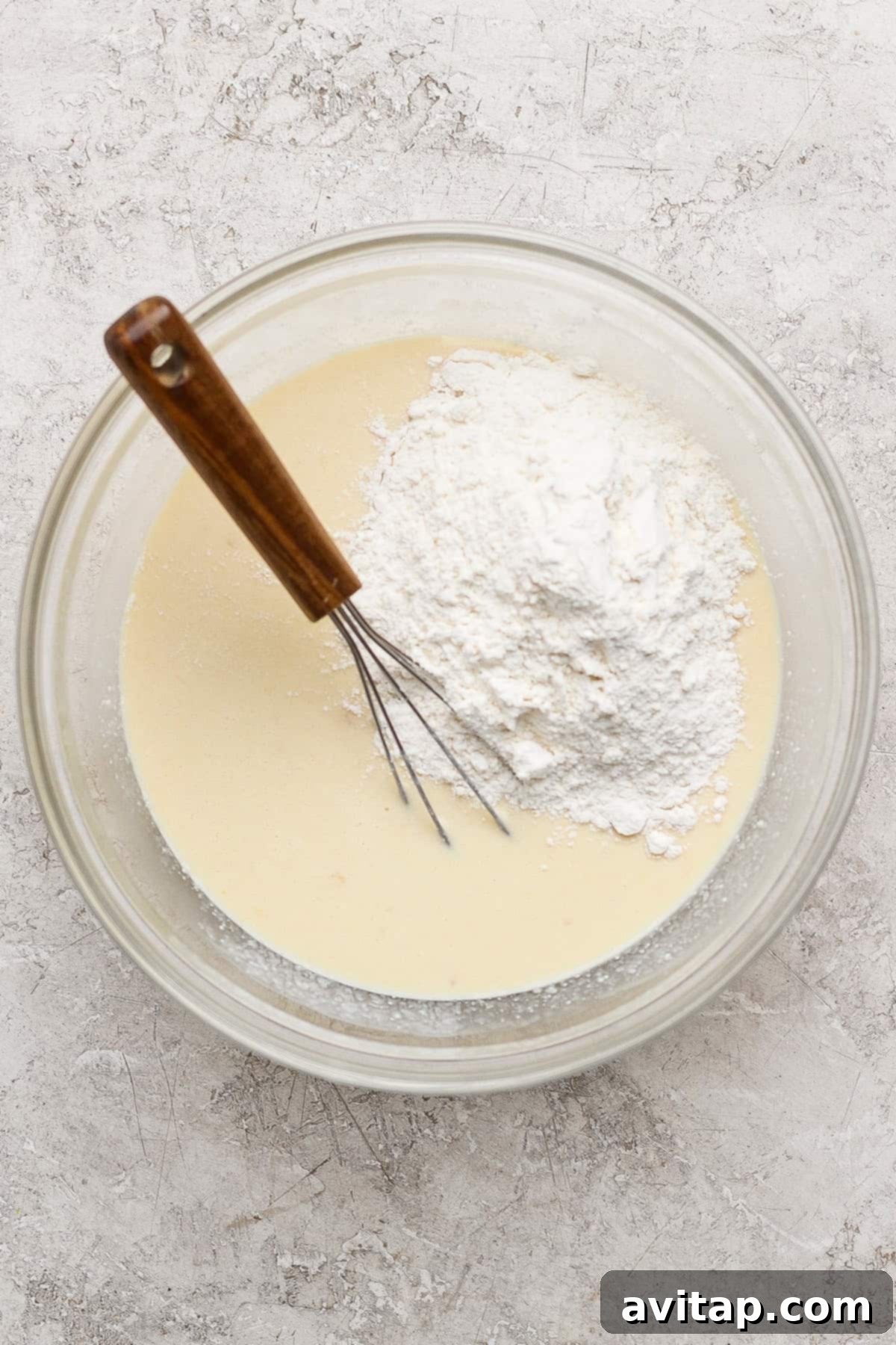 Mixing the batter