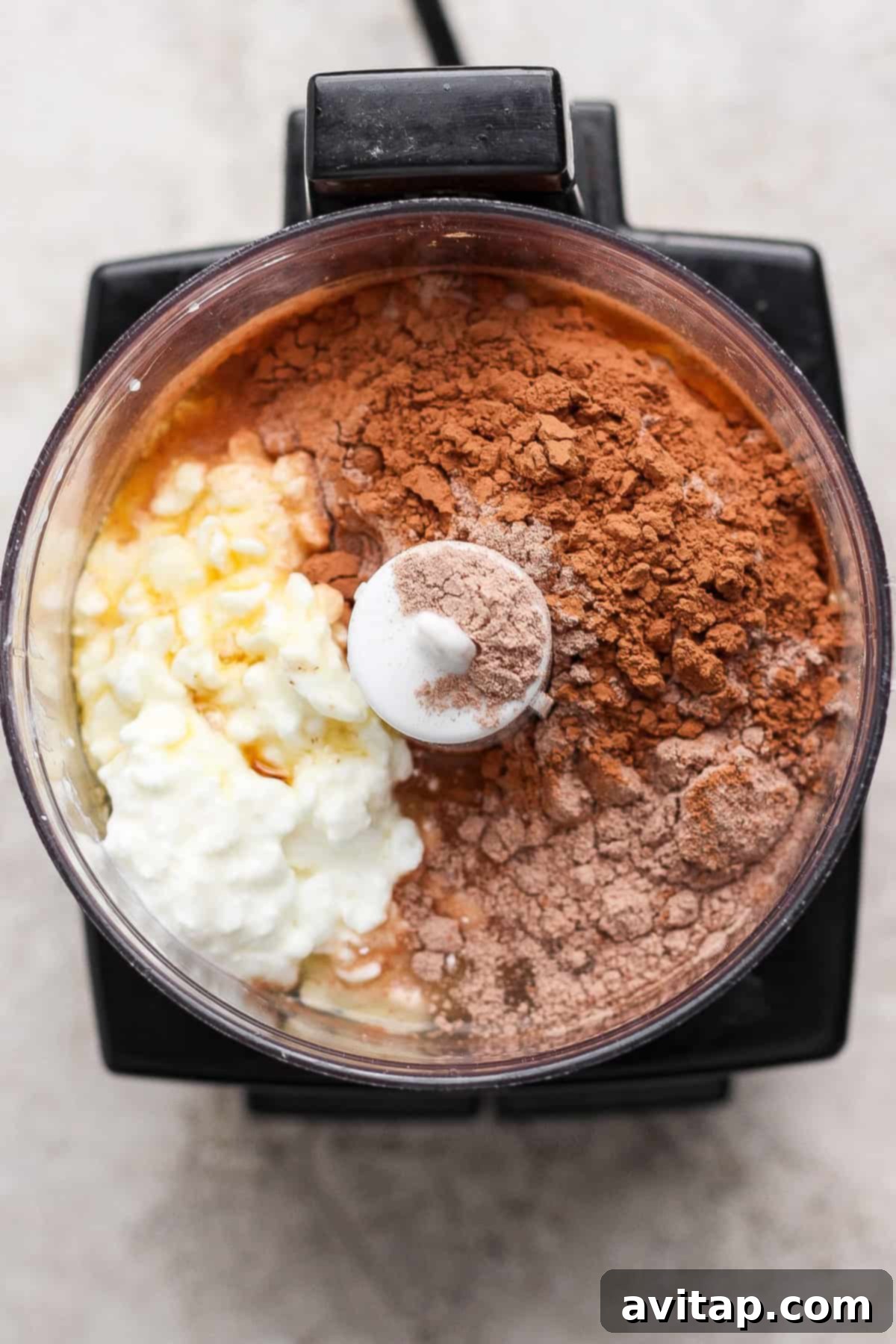 Ingredients in a food processor bowl