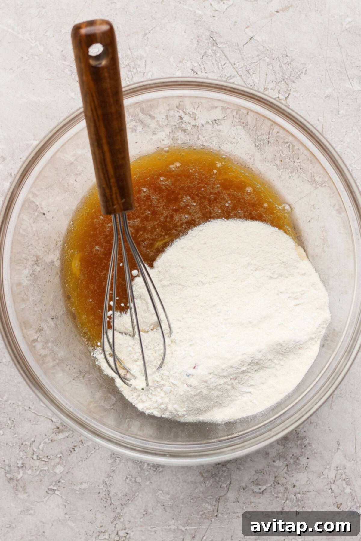 Whisking wet ingredients