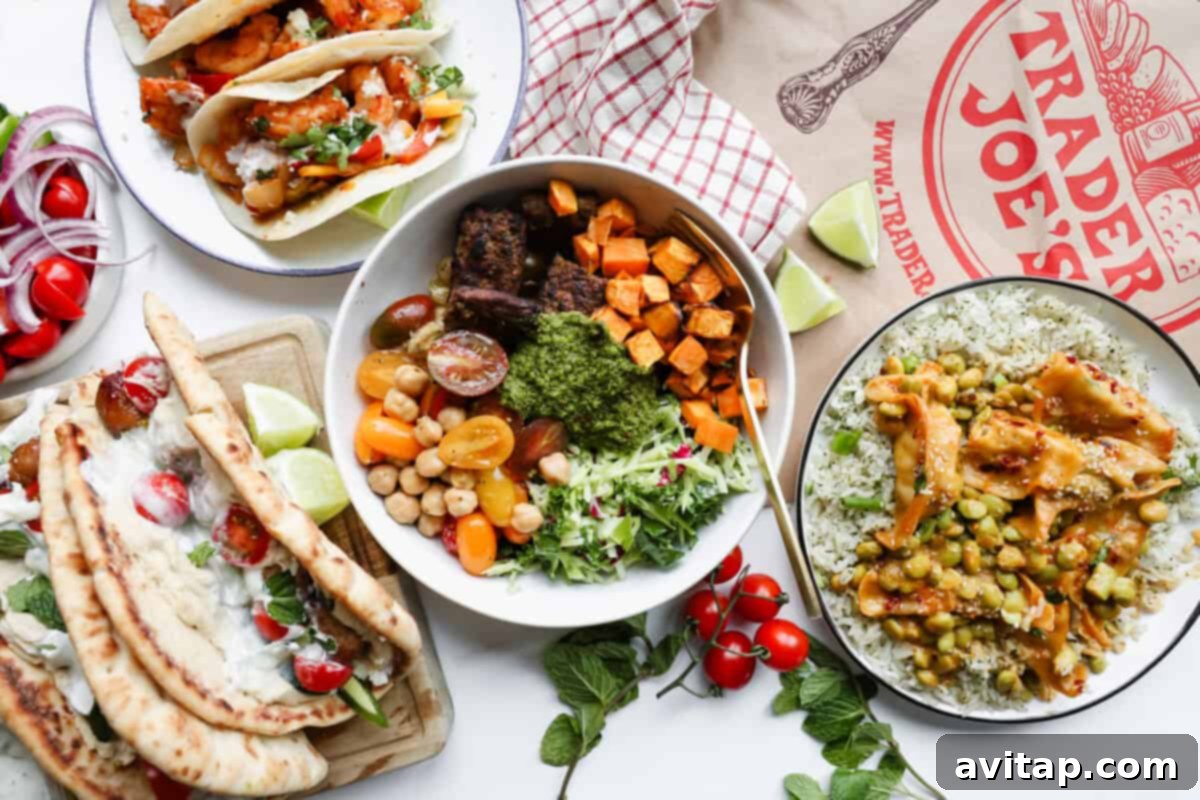 High-Protein Trader Joe's Meal Ideas 2 Assorted high-protein dishes from Trader Joe's recipes.