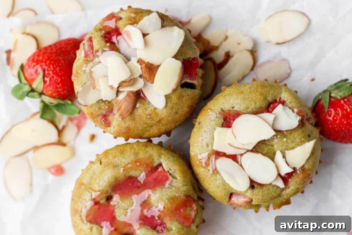 Strawberry Matcha Protein Muffins