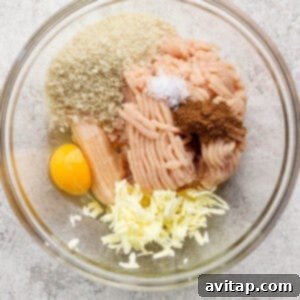 Mixing meatball ingredients