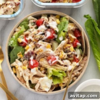 Rotisserie Chicken Cobb Salad - Healthy and Protein-Packed Lunch
