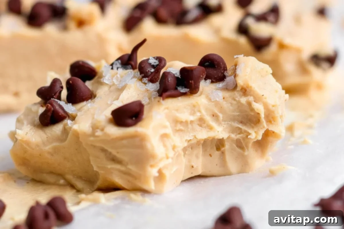 Creamy Peanut Butter Frozen Yogurt Bite with Chocolate Chips