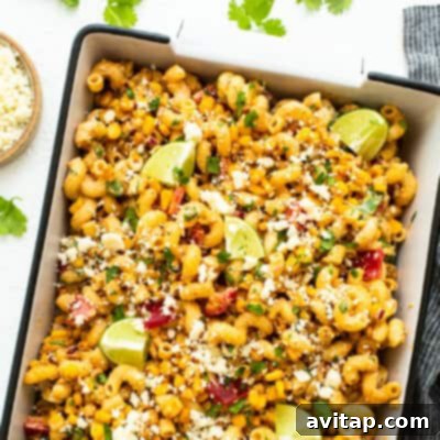 Game Changing Street Corn Recipes 8 Mexican street corn pasta salad in a large serving bowl, ideal for a potluck.