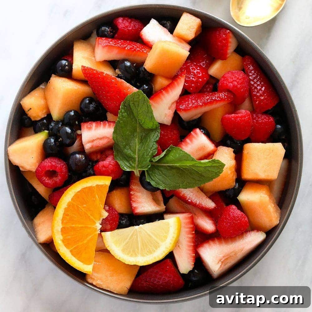 fresh fruit salad in a bowl